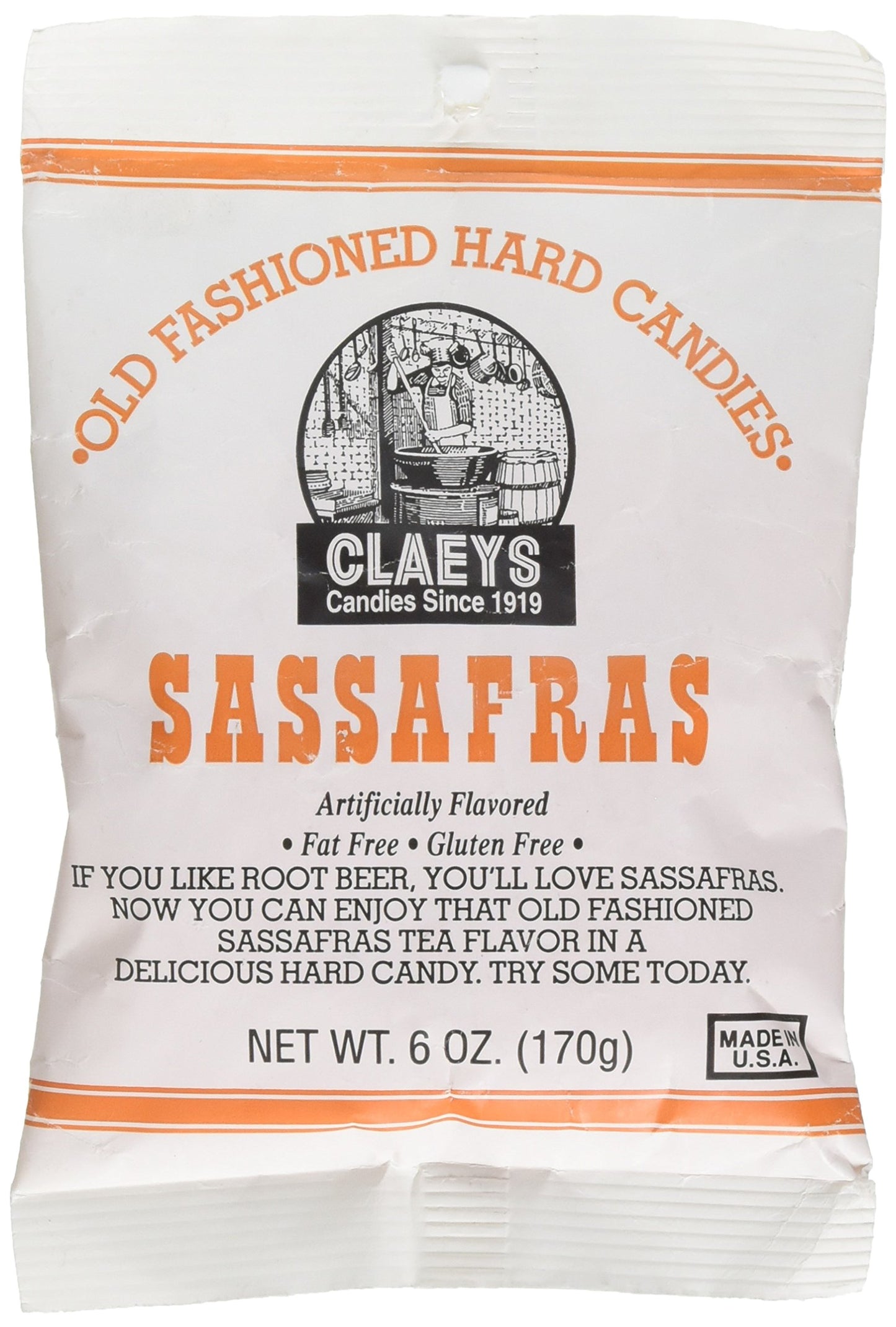 Claey's, Old Fashioned Hard Candy Sassafras, 6 Ounce Bag