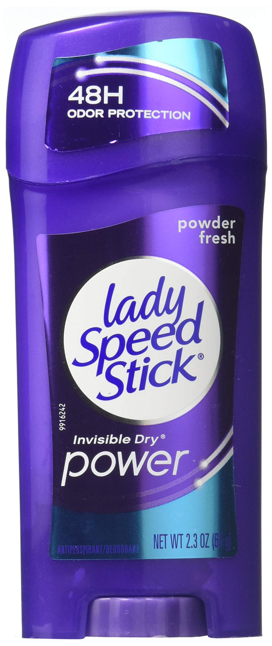 Lady Speed Stick Deodorant 2.3 Ounce Powder Fresh Invisi Dry (68ml) (3 Pack)