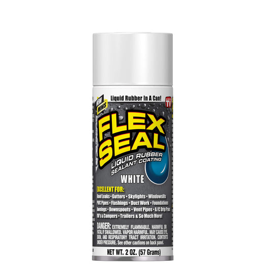 Flex Seal Mini, White, Stop Leaks Instantly, Waterproof Rubber Spray On Sealant Coating, Travel Size, Perfect for Gutters, Wood, RV, Campers, Roof Repair, Skylights, Windows, and More