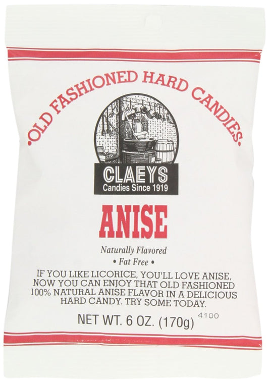 Claey's Natural Anise Drops, 6-Ounce Packages (Pack of 12)